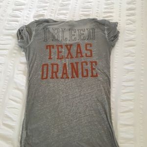 PINK Texas Longhorns gray T-Shirt Sheer